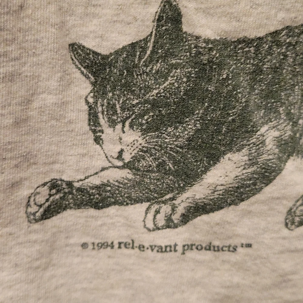 Vintage All Over Print Cat tshirt Cat lover Vintage tshirt - Picture 4 of 8